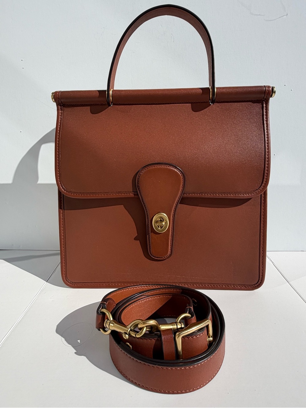 NWOT Coach Originals Willis Top Handle 18 Saddle Leather Crossbody Bag 5875 NEW